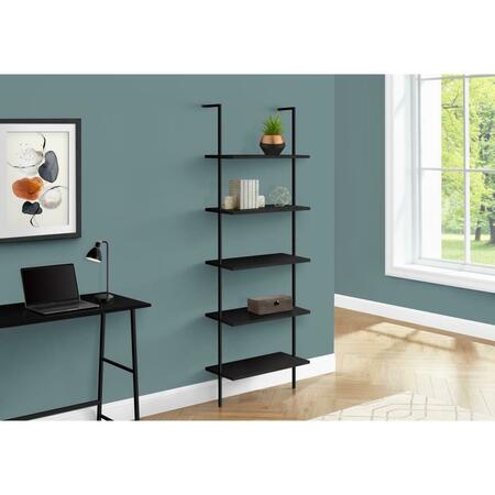 DAPHNES DINNETTE 72 in. Ladder Black Metal Bookcase DA3593943